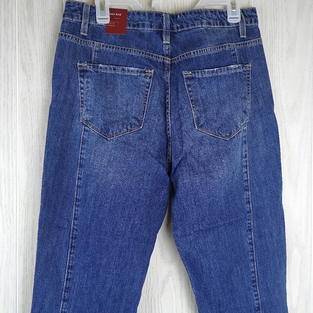 Nature High Rise size 9/28 medium blue jeans distress Capri denim 100% cotton - Picture 6 of 13